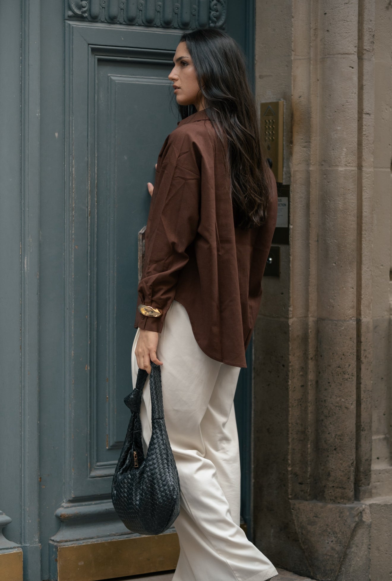 Chemise oversize marron