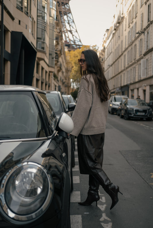 Bermuda similicuir Marron