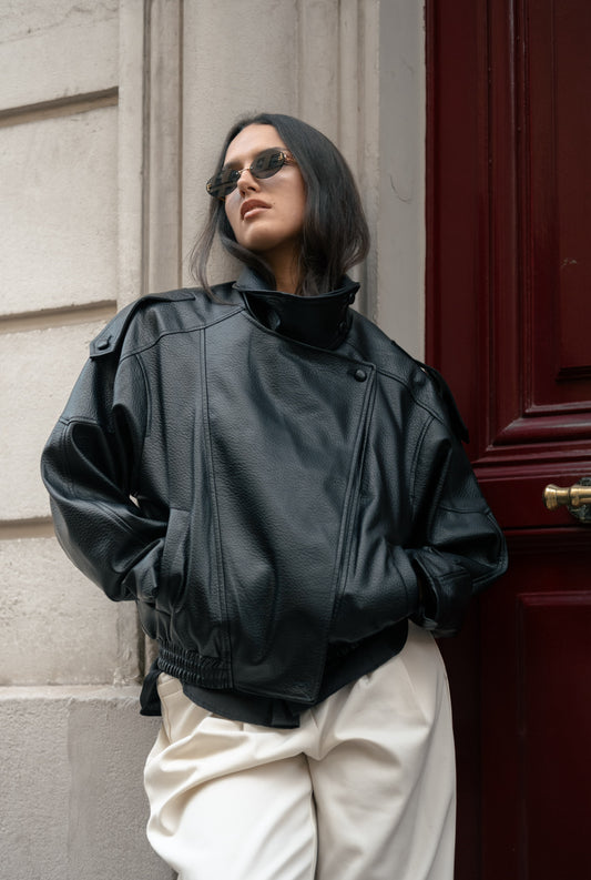 Veste en Simili Cuir Noir