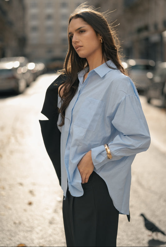 Chemise bleu oversize