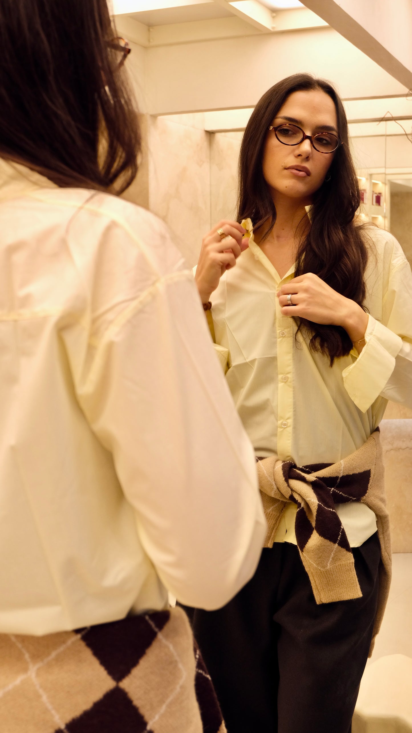 chemise jaune beurre