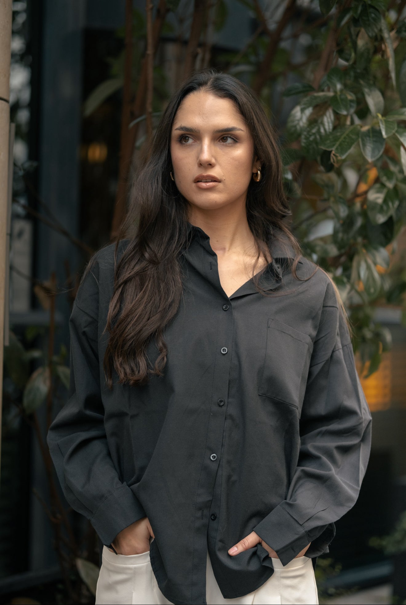 Chemise oversize noir