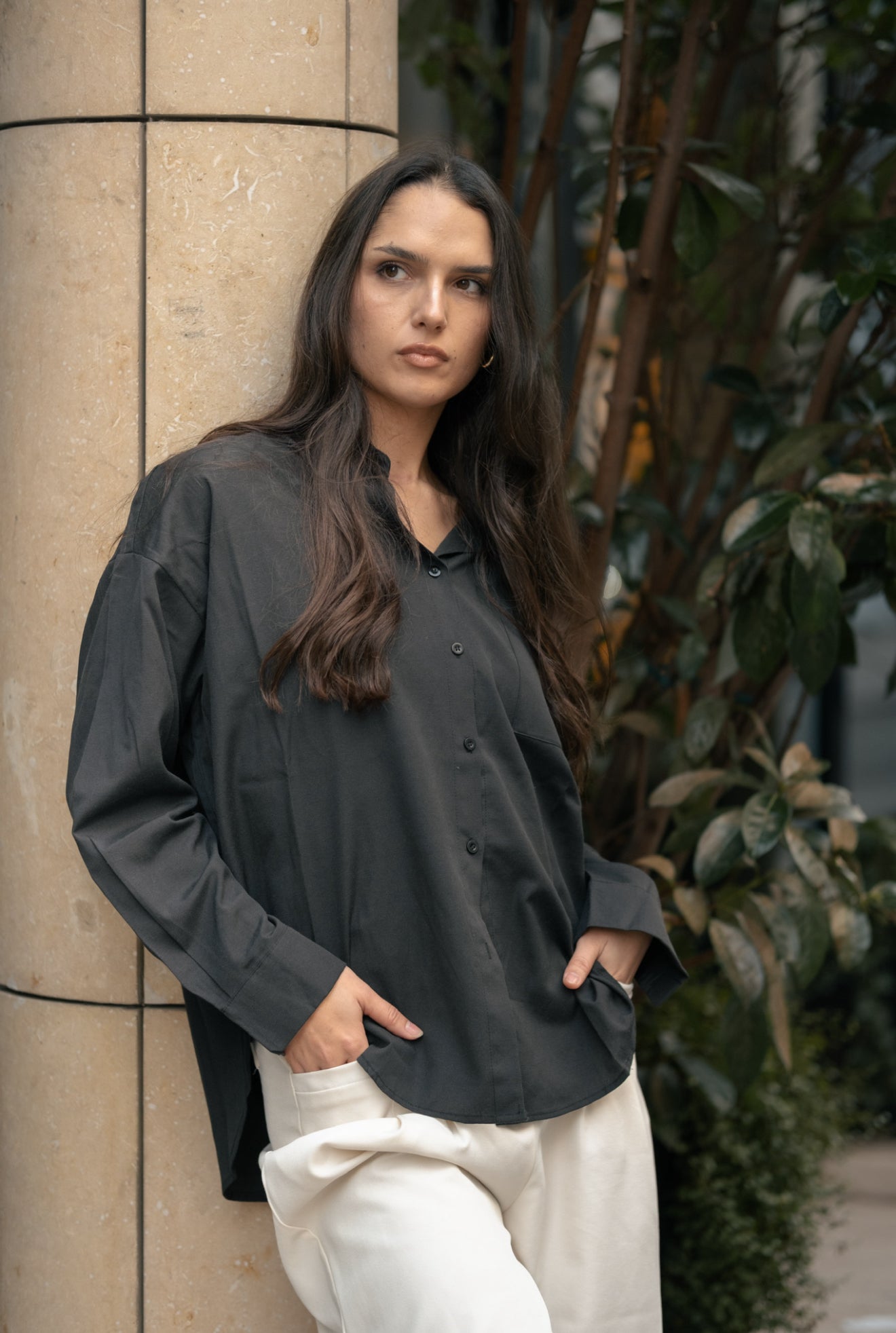 Chemise oversize noir