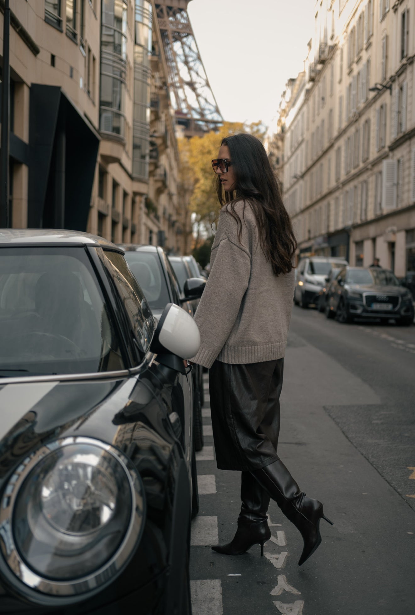 Bermuda similicuir Marron