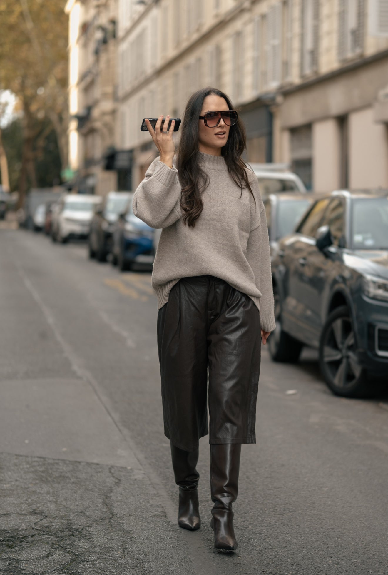 Bermuda similicuir Marron