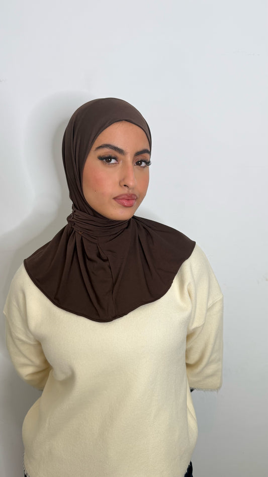 Cagoule en JERSEY Marron foncé