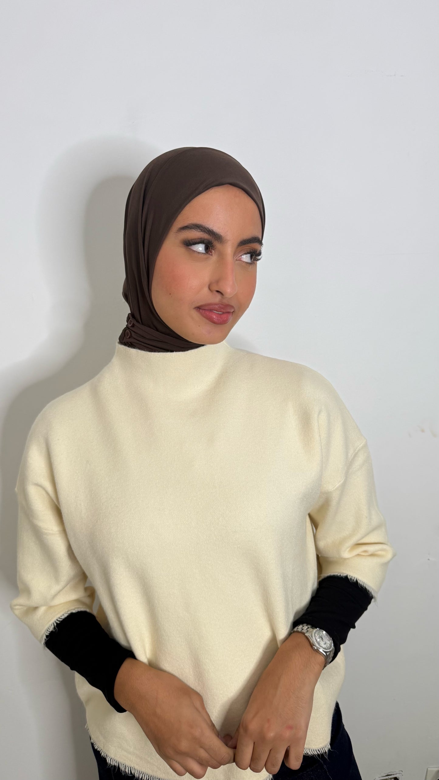 Cagoule en JERSEY Marron foncé