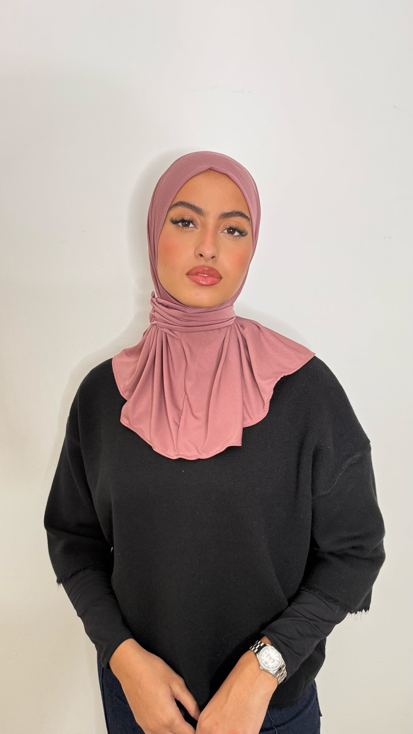 Cagoule en JERSEY- Vieux Rose