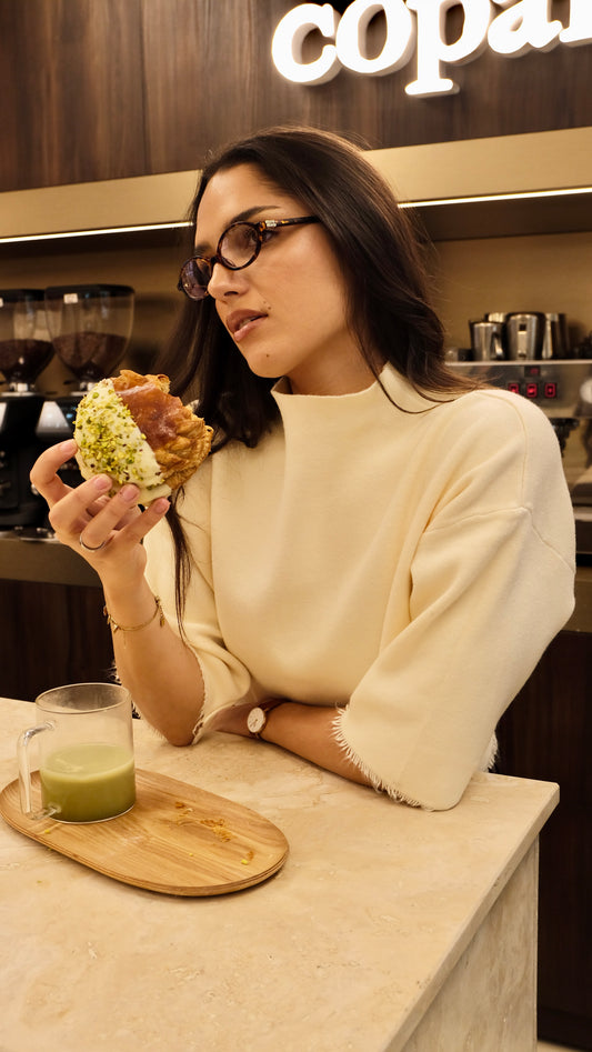 haut effet CACHEMIRE écru